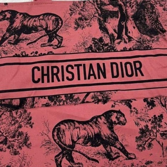 Authentic new Christian Dior Dioriviera pink Cloth Linen Tote Bag - Picture 3 of 3